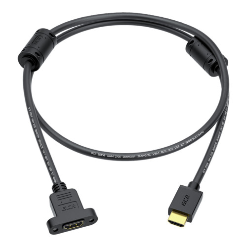GCR PRO Удлинитель PROF 7.5m HDMI-HDMI v2.0, M/F крепление под винт, фер. кольца, 4K 60Hz, HDR, 18 Гбит/c, черный, 3X экран c армированиемм, ферриты, GCR-56017 GCR PRO Удлинитель PROF 7.5m HDMI-HDMI v2.0, M/F крепление под винт, фер. кольца, 4K 60Hz, HDR, 18 Гбит/c, черный, 3X экран c армированиемм, ферриты, GCR-56017