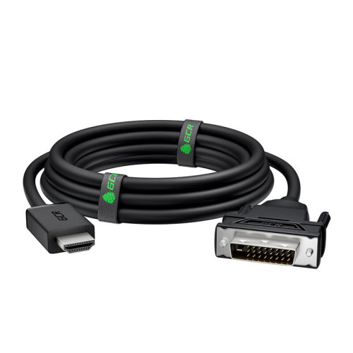 GCR Кабель 2.0m HDMI-DVI, 19M / 25M Dual Link, черный, 30 AWG, двойной экран. GCR-55521