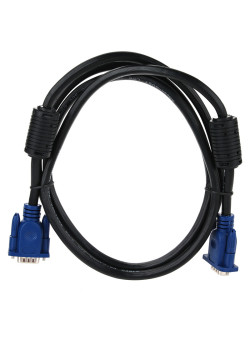 Кабель/ Кабель монитор-SVGA card (15M-15M) 1,8м 2 фильтра Aopen/Qust <ACG341AD-1.8M>