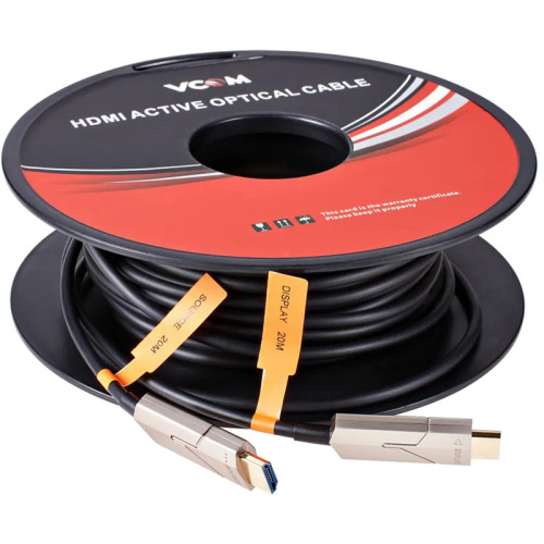 Кабель/ Активный оптический кабель HDMI 19M/M,ver. 2.0, 4K@60 Hz 20m VCOM <D3742P-20M> Кабель/ Активный оптический кабель HDMI 19M/M,ver. 2.0, 4K@60 Hz 20m VCOM <D3742P-20M>
