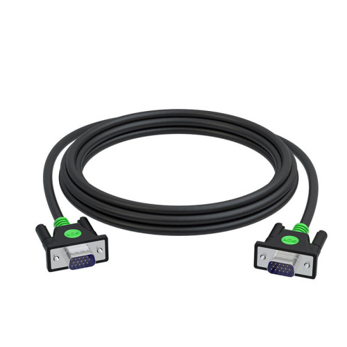 GCR Кабель PROF SVGA 25.0m чёрный, позолоченные контакты, ферритовые кольца, OD8.0mm, 15M / 15M,  28/28 AWG, двойной экран
