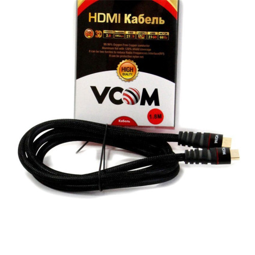 Кабель/ Кабель HDMI 19M/M ver. 2.0 черные коннекторы, 1.8m VCOM <CG526S-B-1.8M> Blister