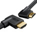 GCR Кабель 0.5m HDMI 2.0, M правый угол/M правый угол, черный нейлон, HDR 4:2:2, Ultra HD, 4K 60 fps 60Hz/5K*30Hz, 3D, AUDIO, 18.0 Гбит/с, 28/28 AWG, GCR-53277