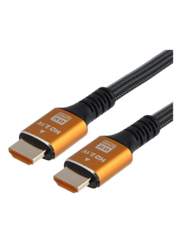 Кабель GoPower Ultra High Speed HDMI (m)-HDMI (m) 2.0м нейлон ver.2.1 8K 60Hz серый в пакете (1/150)