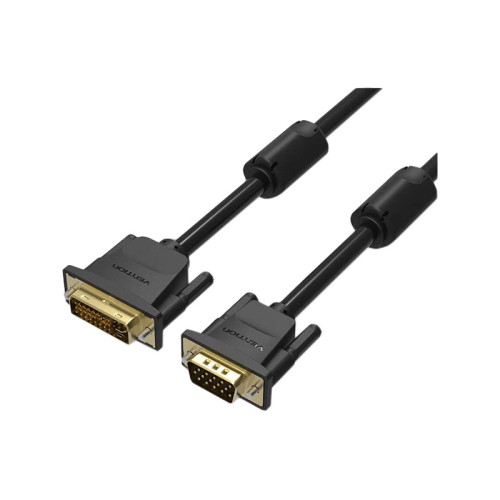 Кабель Vention DVI-I Dual link 24+5M/VGA 15M с ферритовым фильтром - 3м. Кабель Vention DVI-I Dual link 24+5M/VGA 15M с ферритовым фильтром - 3м.