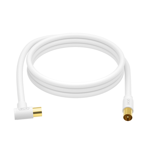 GCR PRO Кабель 10.0m антенный (коаксиальный) RG59, TV M угловой / TV M, белый, GCR-54887