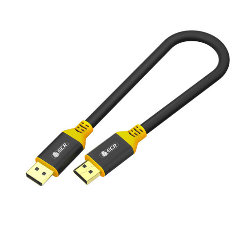 GCR Кабель 0.5m DisplayPort v1.2, черный, AL case, желтый ПВХ, 28/28 AWG, GCR-54435