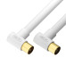 GCR PRO Кабель 5.0m антенный (коаксиальный) RG59, медь, TV M угловой / TV M угловой, белый, GCR-54880