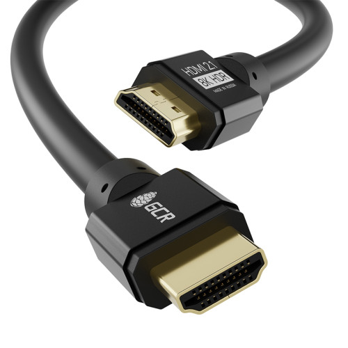 GCR Кабель 1.0m HDMI 2.1, черный, 8K 60Hz, 4K 144Hz, динамический HDR, 4:4:4, Ultra HD, 48.0 Гбит/с, 2 Х экран, армирование, GCR-55548