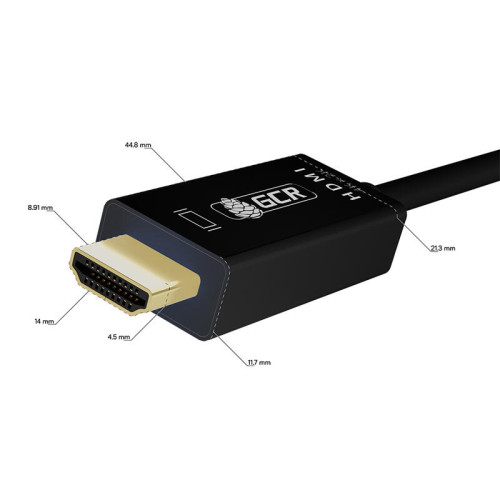 GCR Кабель-переходник 1.8m, mini DisplayPort > HDMI, M/M, черный, поддержка 4K GCR Кабель-переходник 1.8m, mini DisplayPort > HDMI, M/M, черный, поддержка 4K