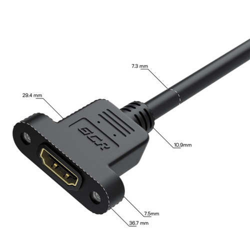 GCR PRO Удлинитель PROF 3.0m HDMI-HDMI v2.0, M/F крепление под винт, фер. кольца, 4K 60Hz, HDR, 18 Гбит/c, черный, 3X экран c армированием, GCR-56015 GCR PRO Удлинитель PROF 3.0m HDMI-HDMI v2.0, M/F крепление под винт, фер. кольца, 4K 60Hz, HDR, 18 Гбит/c, черный, 3X экран c армированием, GCR-56015