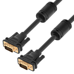 GCR Кабель PROF Premium SVGA 1.8m чёрный, GOLD, ферритовые кольца, OD8.0mm, 15M / 15M, 28/28 AWG, двойной экран