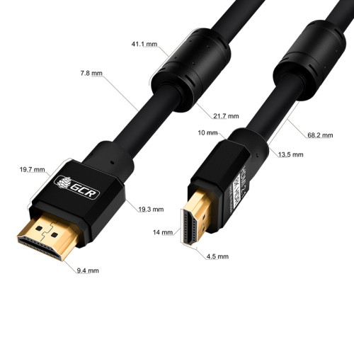 GCR Кабель 2.0m HDMI 2.1, черный, 8K 60Hz, 4K 144Hz, динамический HDR, 4:4:4, Ultra HD, 48.0 Гбит/с, 3 Х экран, ферритовые фильтры, GCR-53660