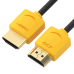 GCR Кабель SLIM 3.0m HDMI 2.0, черный, желтые коннекторы, HDR 4:4:4, Ultra HD, 4K 60 fps 60Hz, 3D, AUDIO, 18.0 Гбит/с, GCR-51577