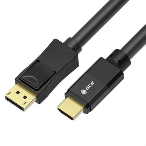 GCR PRO Кабель-переходник PROF 3.0m DisplayPort > HDMI, M/M, Ultra HD 4K, 60Hz, черный, 3Х экран с армированием, GCR-55528