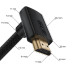 GCR Кабель 1.0m HDMI 2.0, M/M верхний угол, черный нейлон, HDR 4:2:2, Ultra HD, 4K 60 fps 60Hz/5K*30Hz, 3D, AUDIO, 18.0 Гбит/с, 28/28 AWG, GCR-53290
