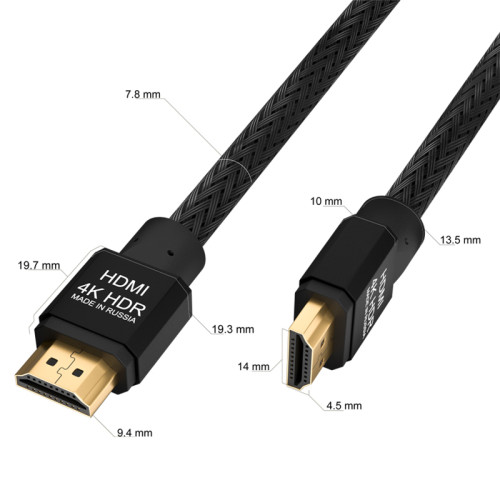 Greenconnect Кабель 1.5m HDMI версия 2.0, HDR 4:2:2, Ultra HD, 4K 60 fps 60Hz/5K*30Hz, 3D, AUDIO, 18.0 Гбит/с, 28/28 AWG, OD7.3mm, тройной экран, нейлон, AL корпус черный, GCR-52044