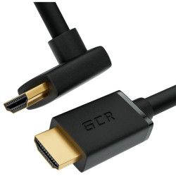 GCR Кабель 1.0m HDMI 2.0, M/M верхний угол, черный, HDR 4:2:2, Ultra HD, 4K 60 fps 60Hz/5K*30Hz, 3D, AUDIO, 18.0 Гбит/с, 28/28 AWG, GCR-52318