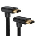 GCR Кабель 0.5m HDMI 2.0, M верхний угол/M верхний угол, черный нейлон, HDR 4:2:2, Ultra HD, 4K 60 fps 60Hz/5K*30Hz, 3D, AUDIO, 18.0 Гбит/с, 28/28 AWG, GCR-53273