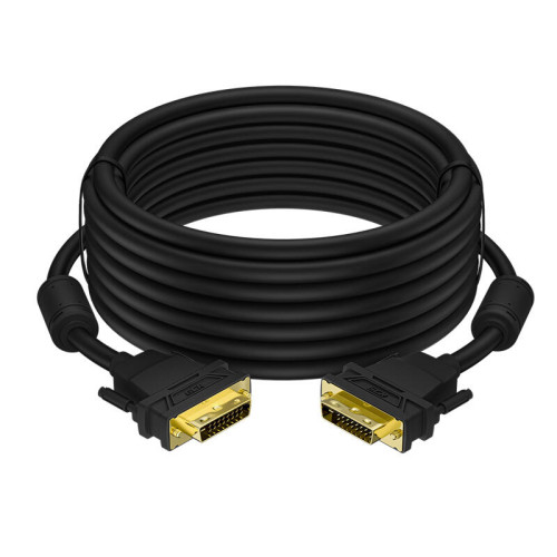 Greenconnect Кабель DVI-D 20.0m, 25M/25M, черный, позолоченные контакты, ферритовое кольцо, двойной экран, OD 8.5mm, 28/26 AWG, GCR-52158