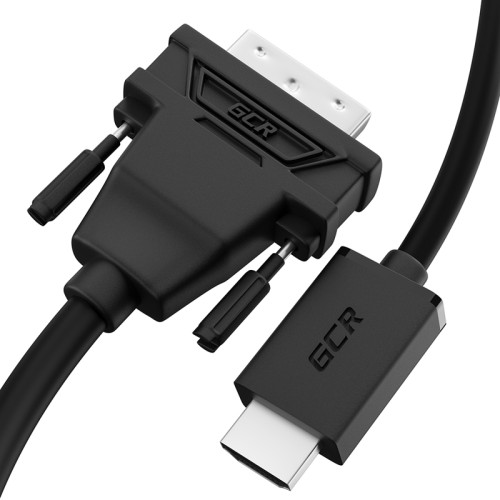 GCR Кабель 5.0m HDMI-DVI, 19M / 25M Dual Link, черный, 30 AWG, двойной экран, GCR-55523