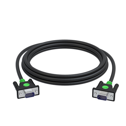 GCR Кабель PROF SVGA 30.0m чёрный, позолоченные контакты, ферритовые кольца, OD8.0mm, 15M / 15M, 28/28 AWG, двойной экран