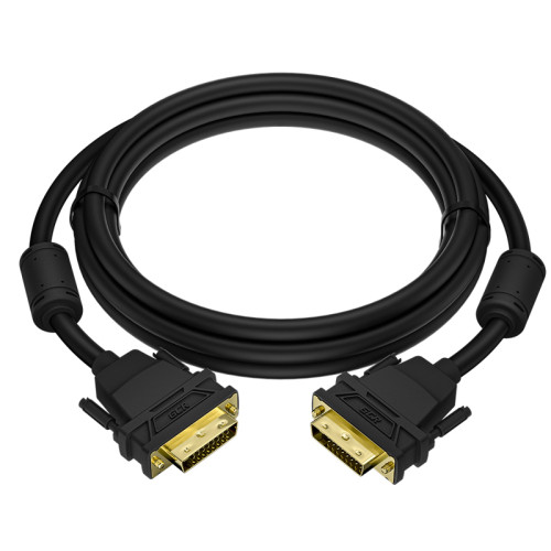 GCR Кабель PROF 3.0m DVI-D, черный, GOLD, ферритовые кольца, OD 8.5mm, 28 AWG, DVI/DVI, 25M/25M, двойной экран, GCR-54236