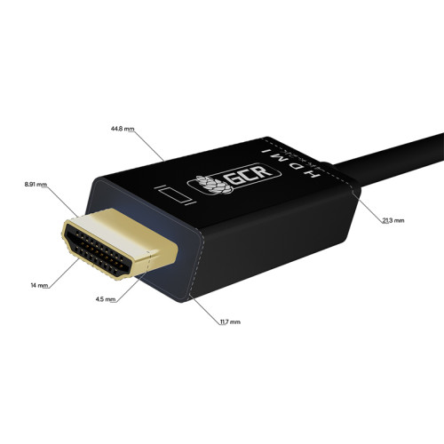 GCR Кабель-переходник 1.8m, mini DisplayPort > HDMI, M/M, черный, поддержка 4K