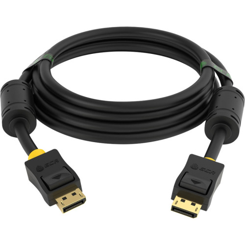 GCR Кабель PROF 15.0m DisplayPort v1.4, 8 K 60Hz, 4 K 165Hz, OD: 7.1mm, черный, ферритовые кольца, 28/28 AWG GCR Кабель PROF 15.0m DisplayPort v1.4, 8 K 60Hz, 4 K 165Hz, OD: 7.1mm, черный, ферритовые кольца, 28/28 AWG
