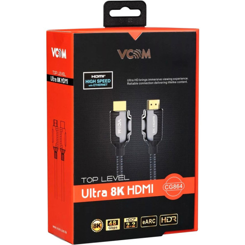 Кабель/ Кабель HDMI 19M/M,ver. 2.1, 8K@60 Hz 0.5m VCOM <CG864-0.5M> Кабель/ Кабель HDMI 19M/M,ver. 2.1, 8K@60 Hz 0.5m VCOM <CG864-0.5M>