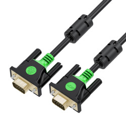 GCR PRO Кабель PROF Premium SVGA 30.0m чёрный, GOLD, ферритовые кольца, OD8.0mm, 15M / 15M, 28/28 AWG, двойной экран, GCR-VM2VM2-30.0m