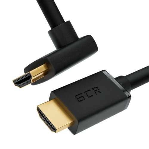 GCR Кабель 3.0m HDMI 2.0, M/M верхний угол, черный, HDR 4:2:2, Ultra HD, 4K 60 fps 60Hz/5K*30Hz, 3D, AUDIO, 18.0 Гбит/с, 28/28 AWG, GCR-52320