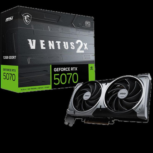 Видеокарта MSI PCI-E RTX 5070 12G VENTUS 2X OC NVIDIA GeForce RTX 5070 12Gb 192bit GDDR7 2542/28000 HDMIx1 DPx3 HDCP Ret