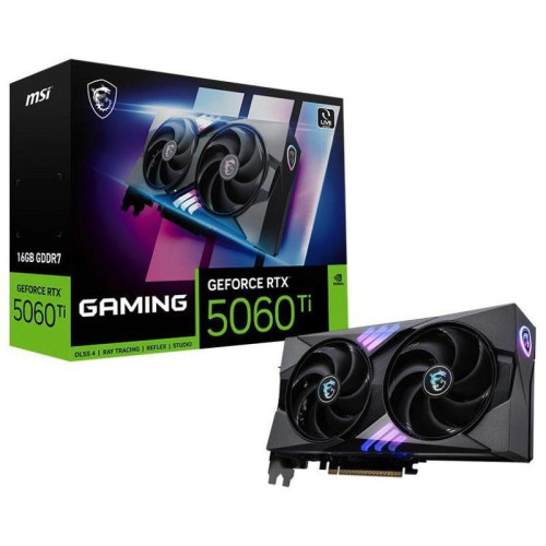 Видеокарта MSI PCI-E 5.0 RTX 5060 Ti 16G GAMING NVIDIA GeForce RTX 5060TI 16Gb 128bit GDDR7 2572/28000 HDMIx1 DPx3 HDCP Ret
