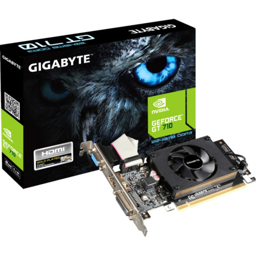 Видеокарта Gigabyte PCI-E GV-N710D3-2GL 2.0 NVIDIA GeForce GT 710 2Gb 64bit DDR3 954/1600 DVIx1 HDMIx1 CRTx1 HDCP Ret low profile [GV-N710D3-2GL 2.0]