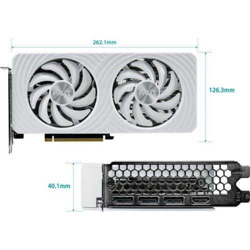 Видеокарта Palit PCI-E 5.0 PA-RTX5060TI WHITE OC NVIDIA GeForce RTX 5060TI 16Gb 128bit GDDR7 2407/28000 HDMIx1 DPx3 HDCP Ret