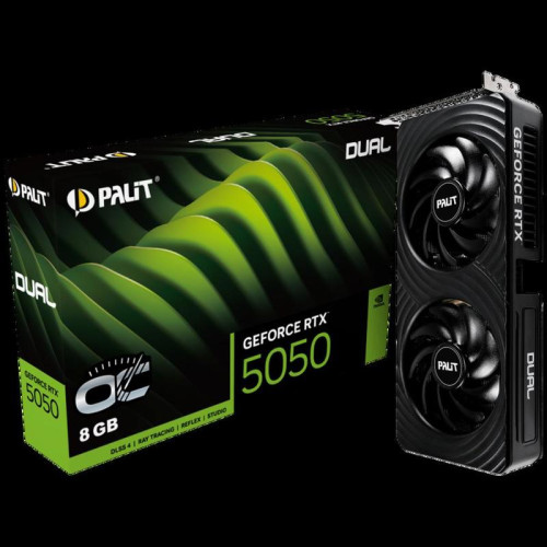Видеокарта Palit PCI-E 5.0 PA-RTX5050 DUAL OC NVIDIA GeForce RTX 5050 8Gb 128bit GDDR6 2317/20000 HDMIx1 DPx3 HDCP Ret