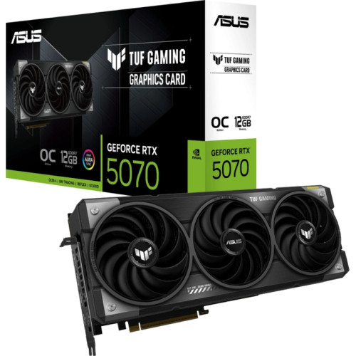 Видеокарта Asus PCI-E TUF-RTX5070-O12G-GAMING NVIDIA GeForce RTX 5070 12Gb 192bit GDDR7 2640/28000 HDMIx2 DPx3 HDCP Ret