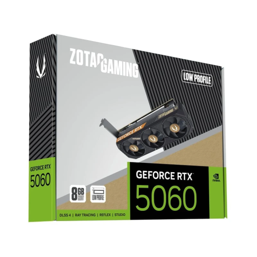 Видеокарта Zotac PCI-E 5.0 RTX 5060 LP 8GB NVIDIA GeForce RTX 5060 8Gb 128bit GDDR7 2497/28000 HDMIx1 DPx2 HDCP Ret low profile