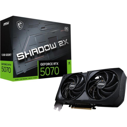 Видеокарта MSI PCI-E RTX 5070 12G SHADOW 2X OC NVIDIA GeForce RTX 5070 12Gb 192bit GDDR7 2700/28000 HDMIx1 DPx3 HDCP Ret Видеокарта MSI PCI-E RTX 5070 12G SHADOW 2X OC NVIDIA GeForce RTX 5070 12Gb 192bit GDDR7 2700/28000 HDMIx1 DPx3 HDCP Ret