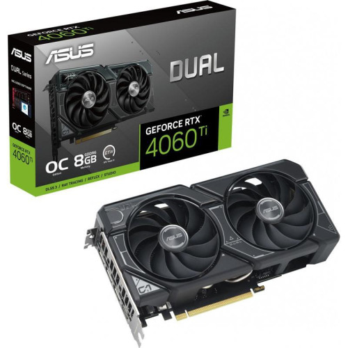 Видеокарта ASUS PCI-E 4.0 DUAL-RTX4060TI-O8G NVIDIA GeForce RTX 4060TI 8Gb 128bit GDDR6 2520/18000 HDMIx1 DPx3 HDCP Ret [DUAL-RTX4060TI-O8G]
