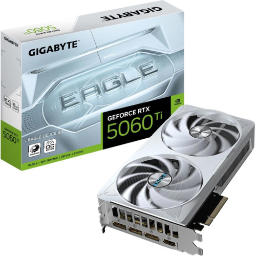 Видеокарта Gigabyte PCI-E 5.0 GV-N506TEAGLEOC ICE-8GD 1.0 NVIDIA GeForce RTX 5060TI 8Gb 128bit GDDR7 2617/28000 HDMIx1 DPx3 HDCP Ret