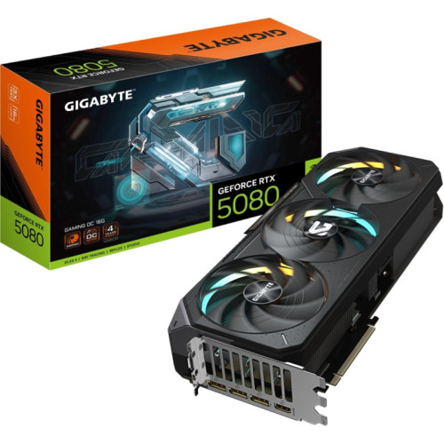 Видеокарта Gigabyte PCI-E GV-N5080GAMING OC-16GD 1.0 NVIDIA GeForce RTX 5080 16Gb 256bit GDDR7 2730/30000 HDMIx1 DPx3 HDCP Ret Видеокарта Gigabyte PCI-E GV-N5080GAMING OC-16GD 1.0 NVIDIA GeForce RTX 5080 16Gb 256bit GDDR7 2730/30000 HDMIx1 DPx3 HDCP Ret