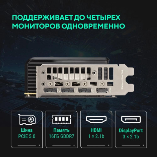 Видеокарта Asus PCI-E 5.0 PRIME-RTX5060TI-O16G NVIDIA GeForce RTX 5060TI 16Gb 128bit GDDR7 2647/28000 HDMIx1 DPx3 HDCP Ret