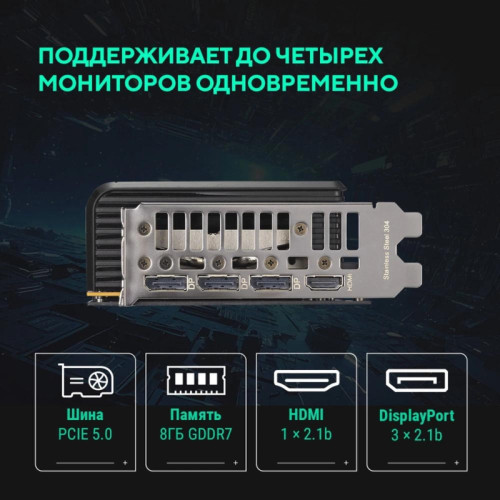 Видеокарта Asus PCI-E 5.0 PRIME-RTX5060-O8G NVIDIA GeForce RTX 5060 8Gb 128bit GDDR7 2565/28000 HDMIx1 DPx3 HDCP Ret