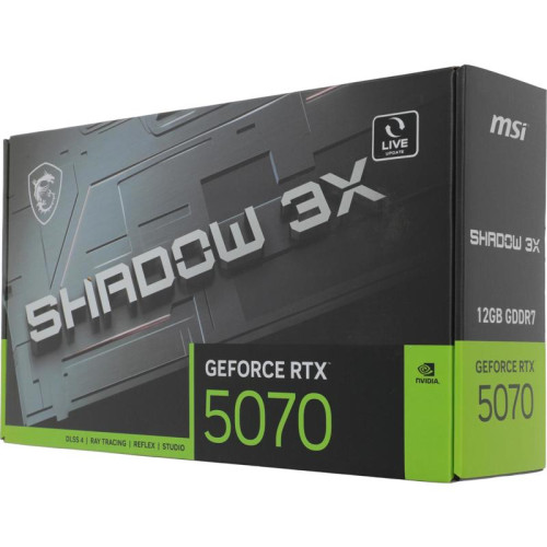 Видеокарта MSI PCI-E 5.0 RTX 5070 12G SHADOW 3X NVIDIA GeForce RTX 5070 12Gb 192bit GDDR7 2512/28000 HDMIx1 DPx3 HDCP Ret
