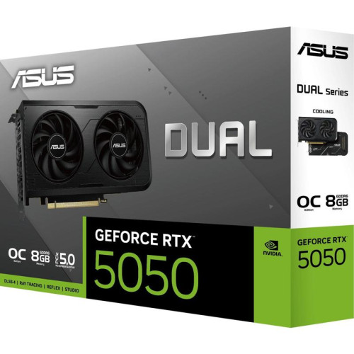 Видеокарта Asus PCI-E 4.0 DUAL-RTX5050-O8G NVIDIA GeForce RTX 5050 8Gb 128bit GDDR6 2647/28000 HDMIx1 DPx3 HDCP Ret