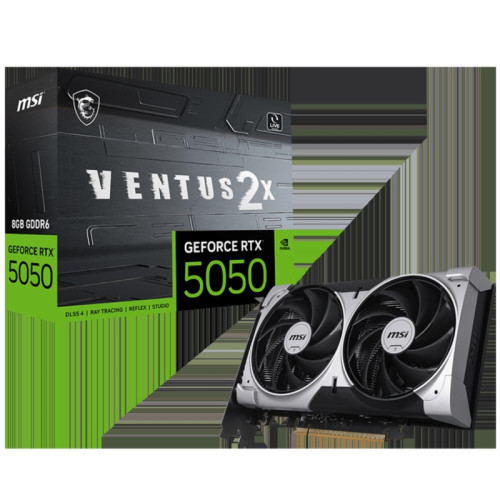 Видеокарта MSI PCI-E 5.0 RTX 5050 8G VENTUS 2X NVIDIA GeForce RTX 5050 8Gb 128bit GDDR6 2602/20000 HDMIx1 DPx3 HDCP Ret