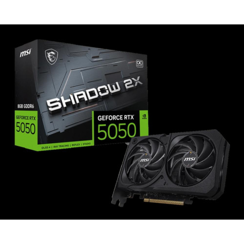 Видеокарта MSI PCI-E 5.0 RTX 5050 8G SHADOW 2X OC NVIDIA GeForce RTX 5050 8Gb 128bit GDDR6 2602/20000 HDMIx1 DPx3 HDCP Ret