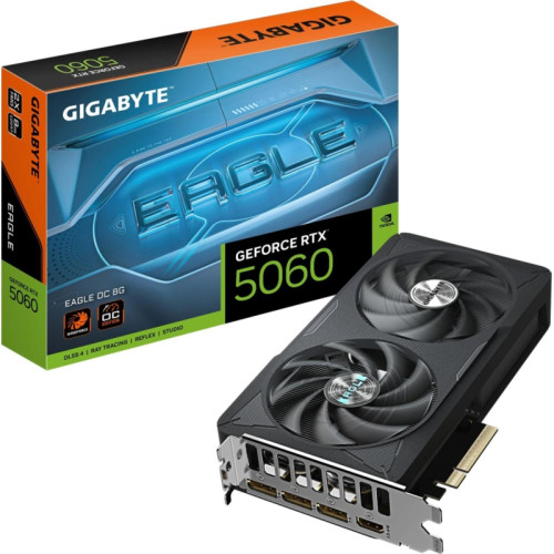 Видеокарта Gigabyte PCI-E 5.0 GV-N5060EAGLE OC-8GD 1.0 NVIDIA GeForce RTX 5060 8Gb 128bit GDDR7 3840/28000 HDMIx1 DPx3 HDCP Ret